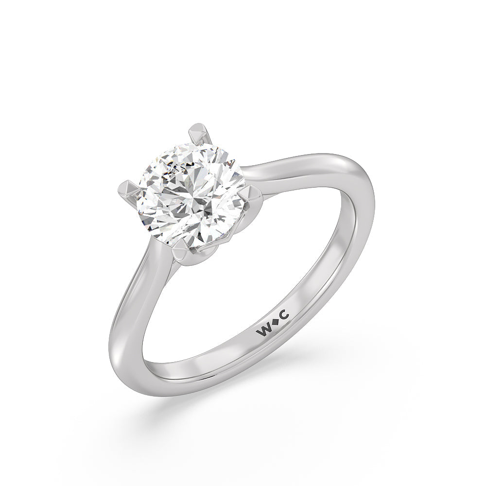 1 1/2 cttw Round Cut Tulip Basket Cathedral Classic Solitaire Engagement Ring with 1 1/2 Cut Diamond in 14KT Round view 3

