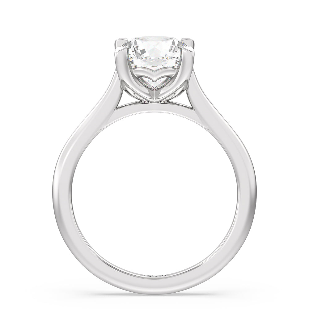 2 cttw Round Cut Tulip Basket Cathedral Classic Solitaire Engagement Ring with 2 Cut Diamond in 14KT Round view 2
