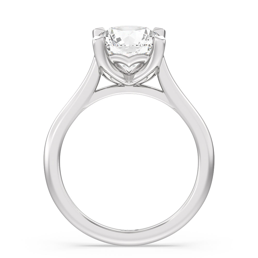 2 1/2 cttw Round Cut Tulip Basket Cathedral Classic Solitaire Engagement Ring with 2 1/2 Cut Diamond in 14KT Round view 2
