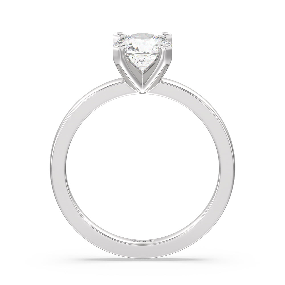 Medi Solitaire Diamond Engagement Ring with Cushion Cut Diamond in 14KT Platinum view 4
