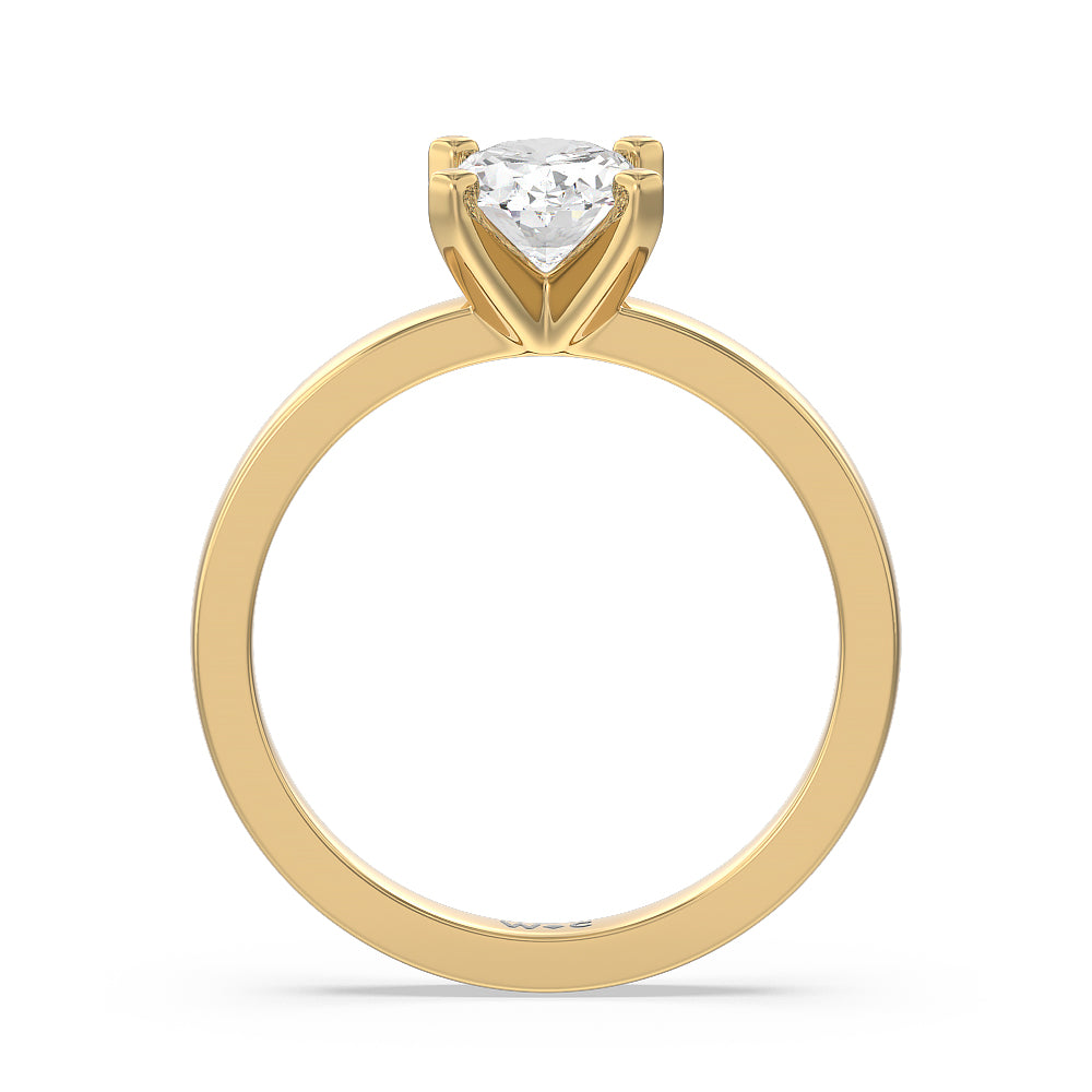Medi Solitaire Diamond Engagement Ring with Oval Cut Diamond in 14KT Yellow Gold view 4
