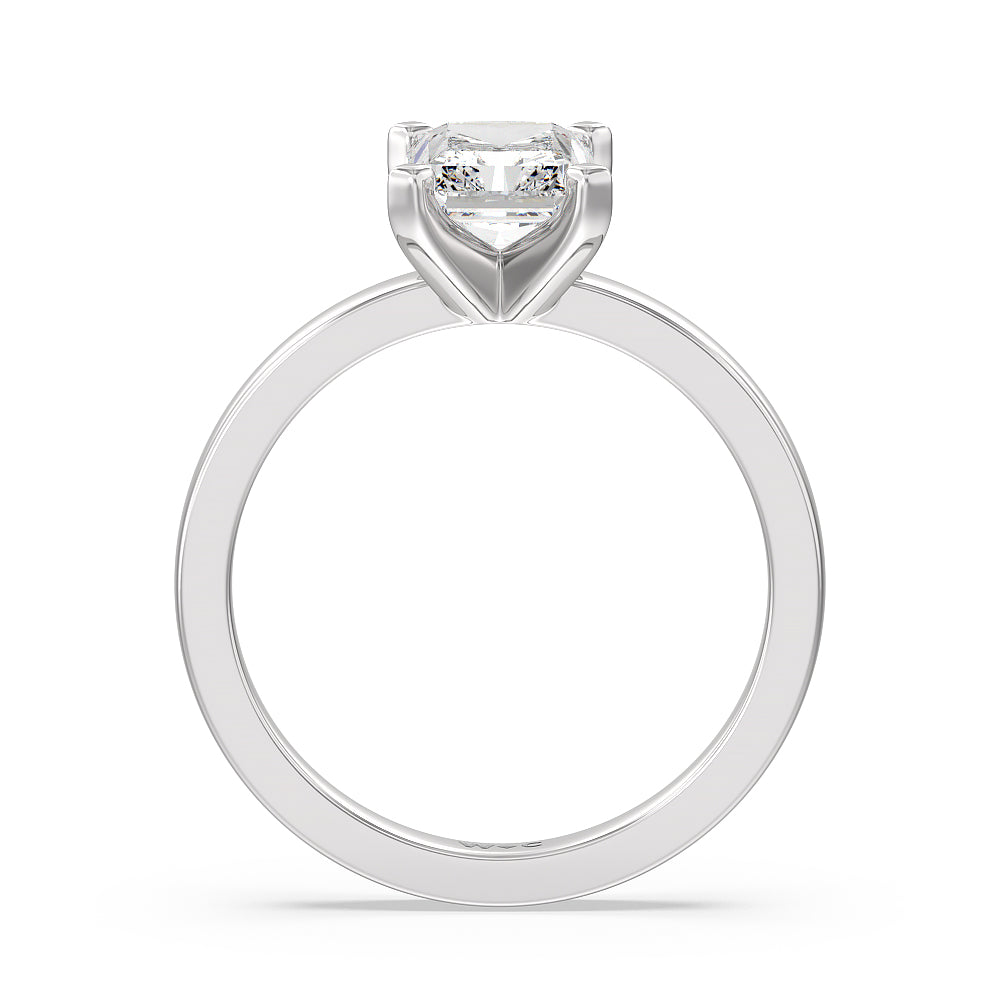 Medi Solitaire Diamond Engagement Ring with Radiant Cut Diamond in 14KT Platinum view 2
