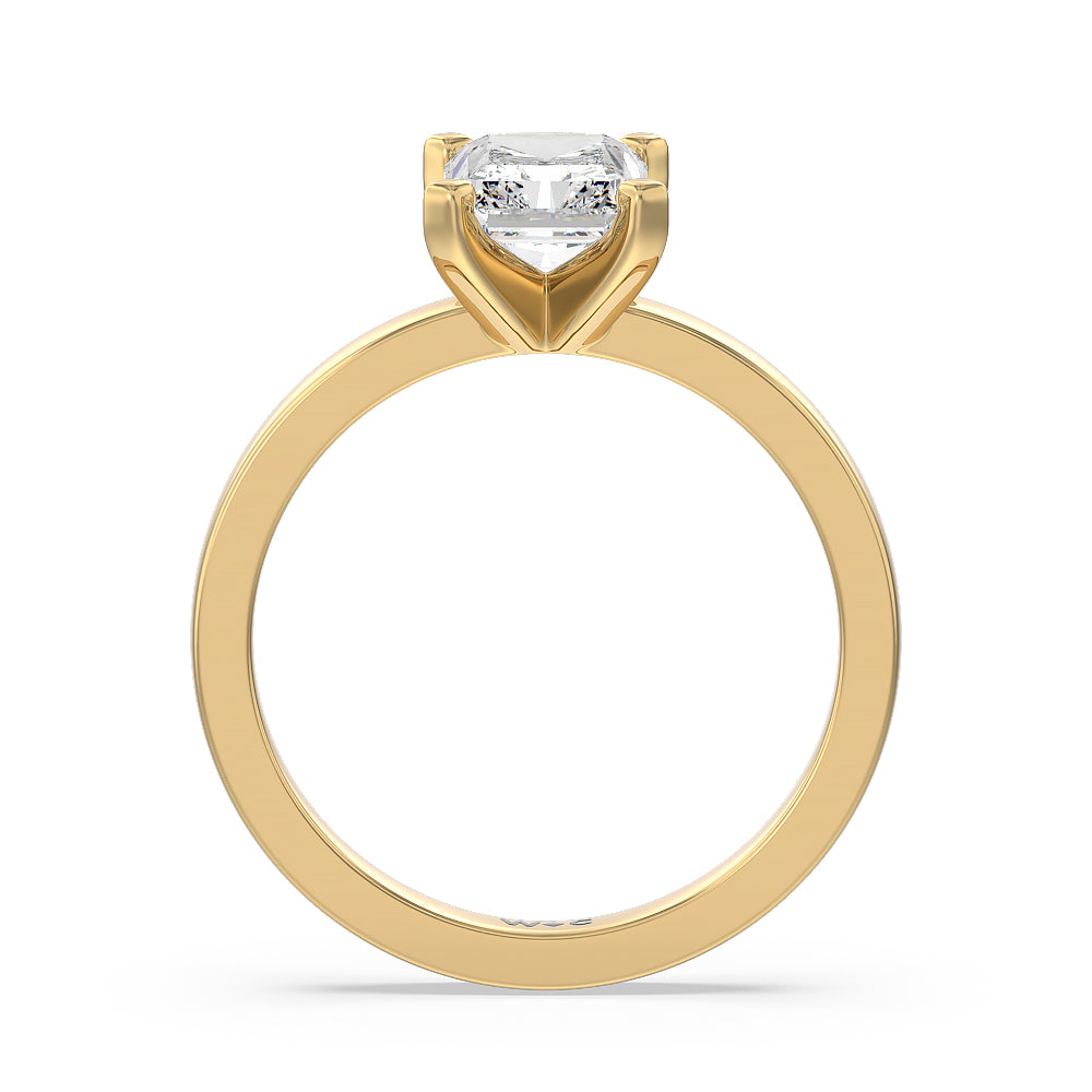 Medi Solitaire Diamond Engagement Ring with Radiant Cut Diamond in 14KT Yellow Gold view 2
