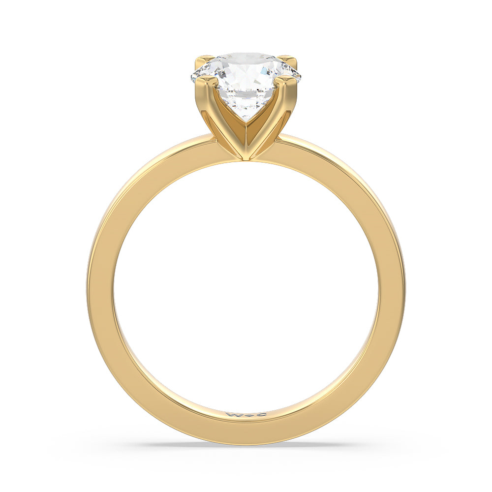 Medi Solitaire Diamond Engagement Ring with Round Cut Diamond in 14KT Yellow Gold view 4
