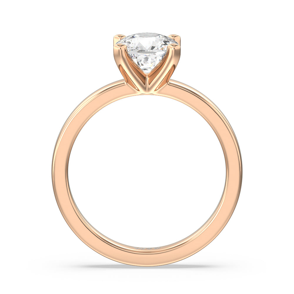 Cushion Cut Maxi Solitaire Diamond Engagement Ring with Lab Grown Diamond in 14KT Rose Gold view 2
