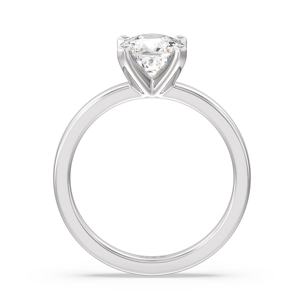 Cushion Cut Maxi Solitaire Diamond Engagement Ring with Lab Grown Diamond in 14KT Platinum view 2
