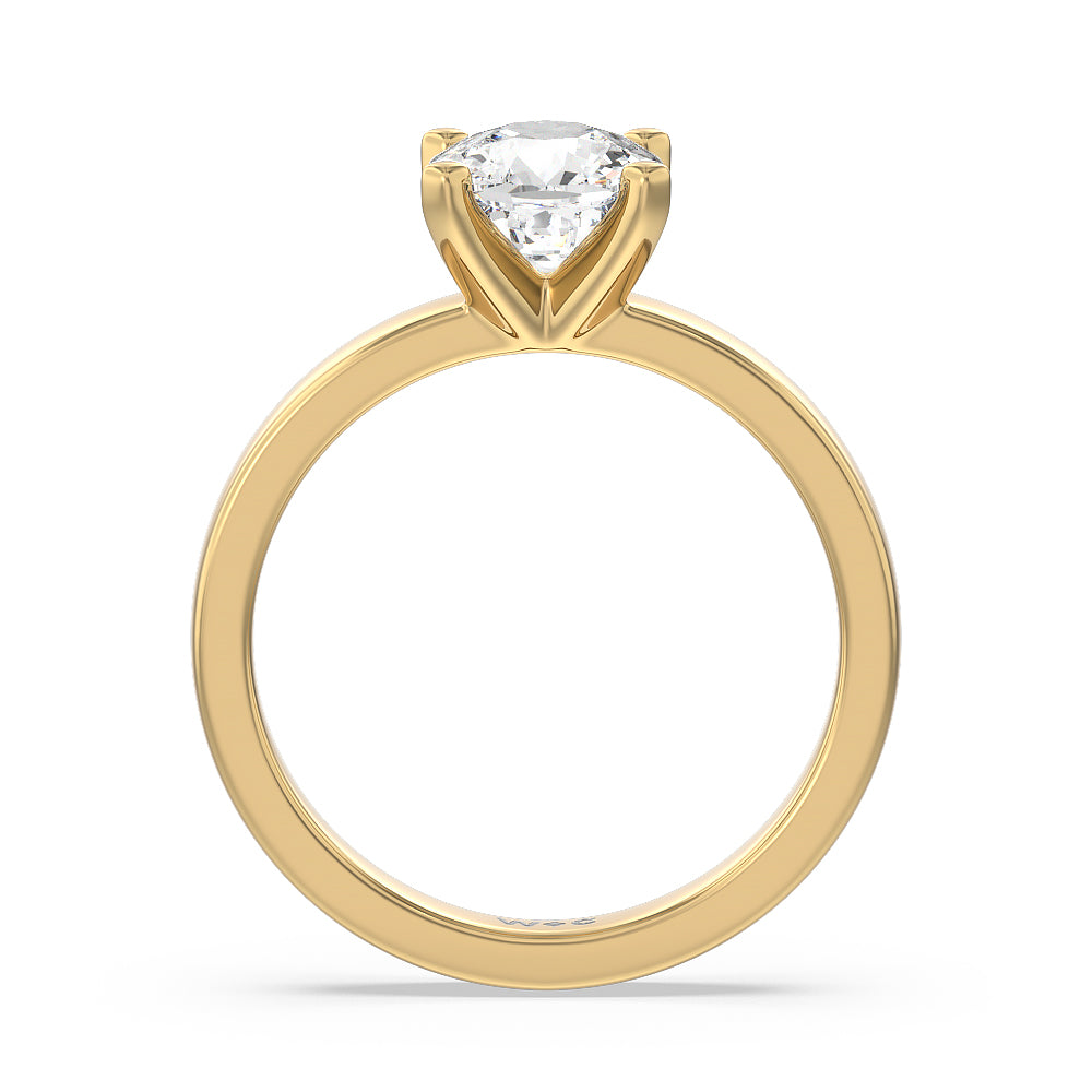 Cushion Cut Maxi Solitaire Diamond Engagement Ring with Lab Grown Diamond in 14KT Yellow Gold view 2
