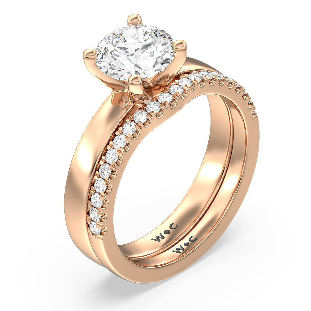 Maxi Solitaire Diamond Engagement Ring with Emerald Cut Diamond in 14KT Rose Gold view 4
