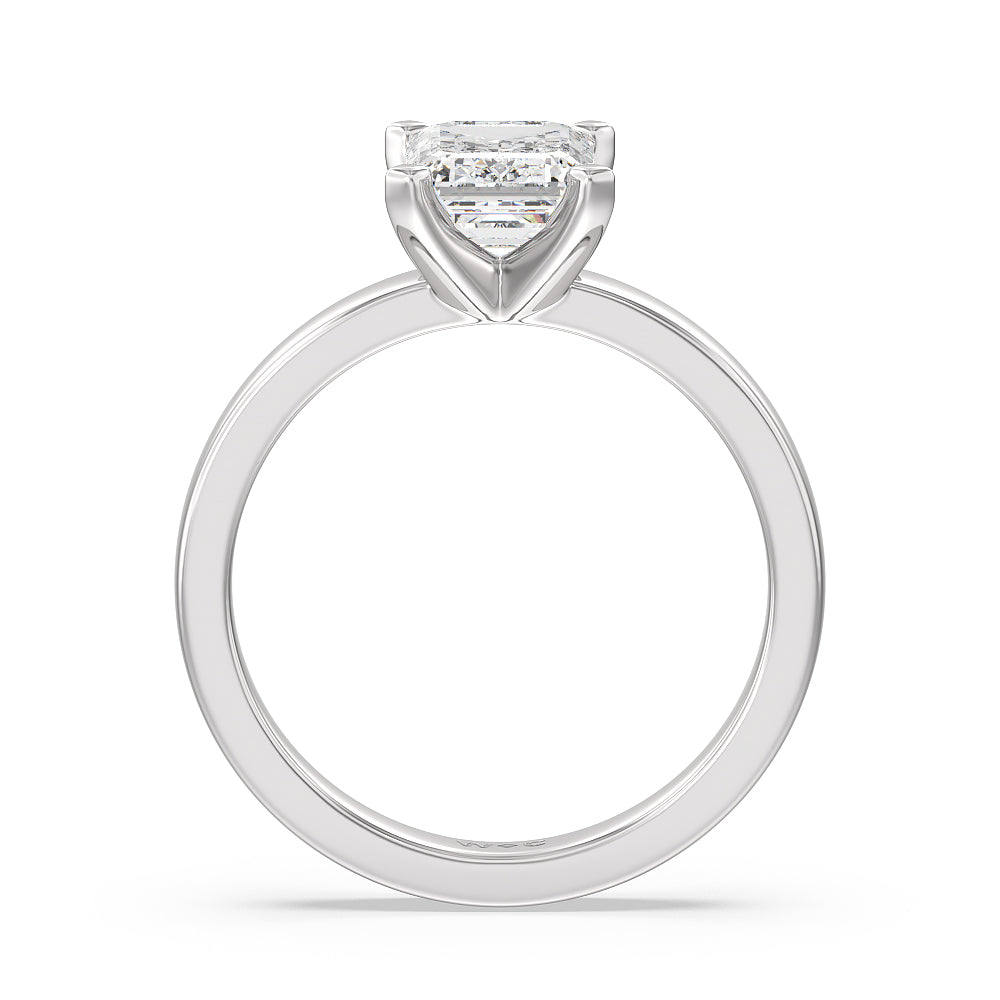 Maxi Solitaire Diamond Engagement Ring with Emerald Cut Diamond in 14KT Platinum view 2
