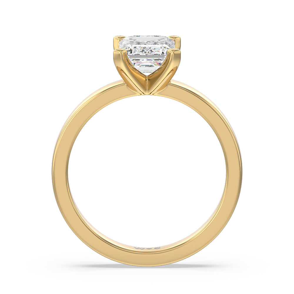 Emerald Cut Maxi Solitaire Diamond Engagement Ring with Lab Grown Diamond in 14KT Yellow Gold view 2
