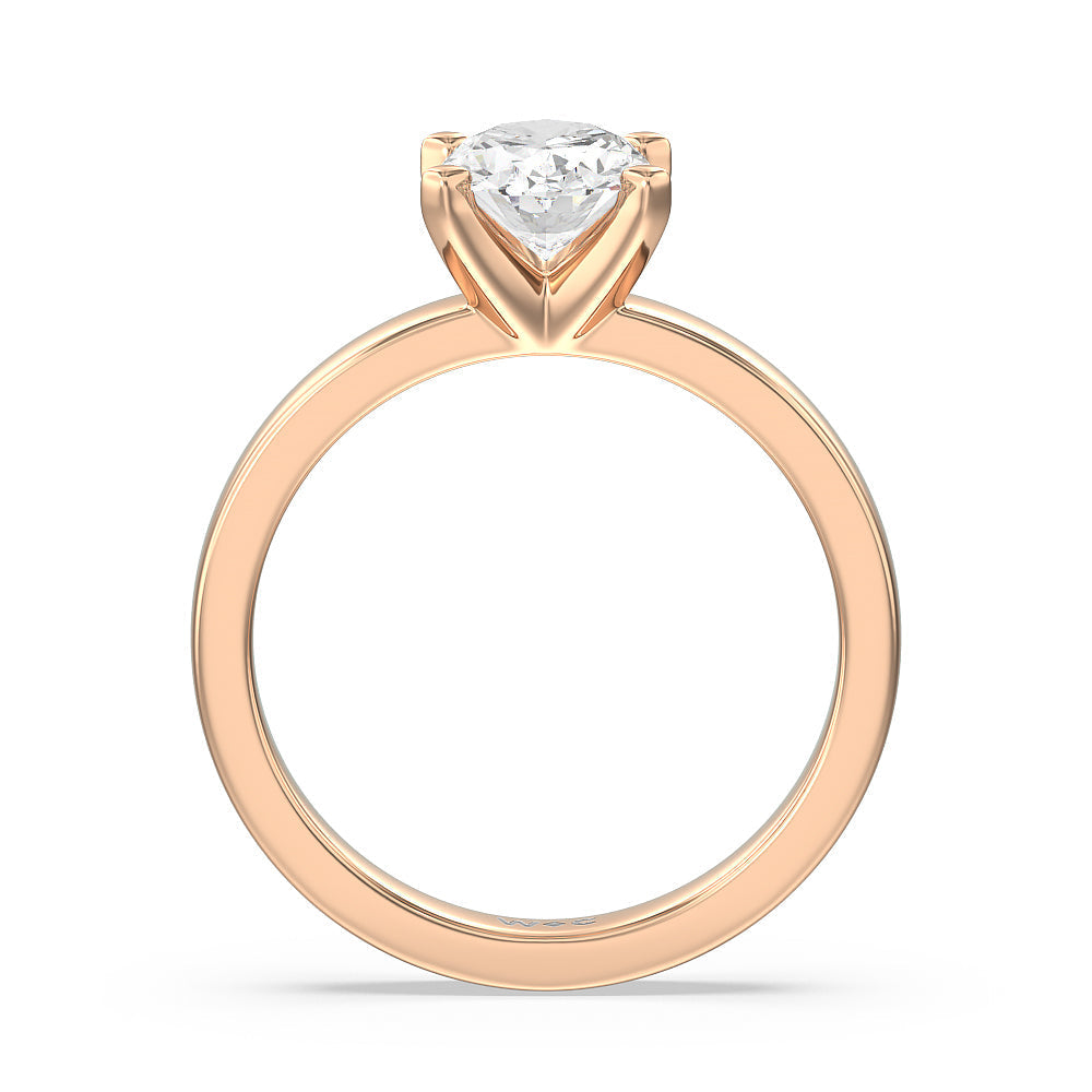 Oval Cut Maxi Solitaire Diamond Engagement Ring with Lab Grown Diamond in 14KT Rose Gold view 2
