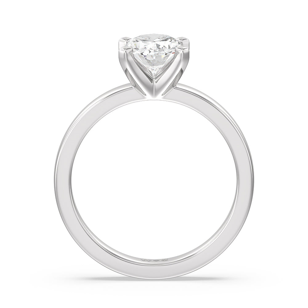 Oval Cut Maxi Solitaire Diamond Engagement Ring with Lab Grown Diamond in 14KT Platinum view 2
