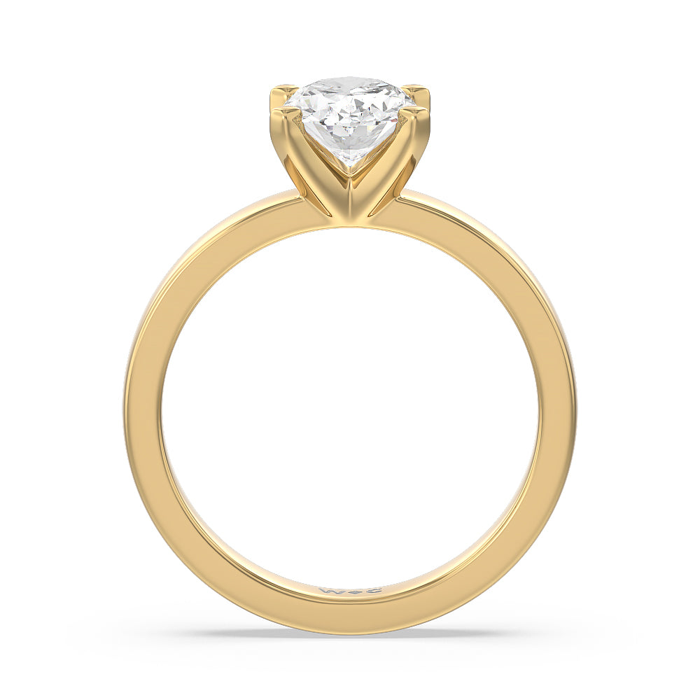 Oval Cut Maxi Solitaire Diamond Engagement Ring with Lab Grown Diamond in 14KT Yellow Gold view 2
