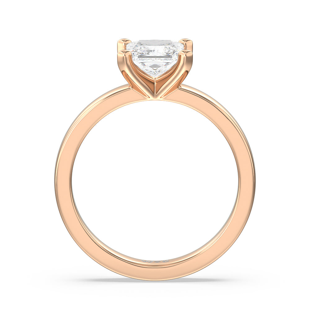Princess Cut Maxi Solitaire Diamond Engagement Ring with Lab Grown Diamond in 14KT Rose Gold view 2
