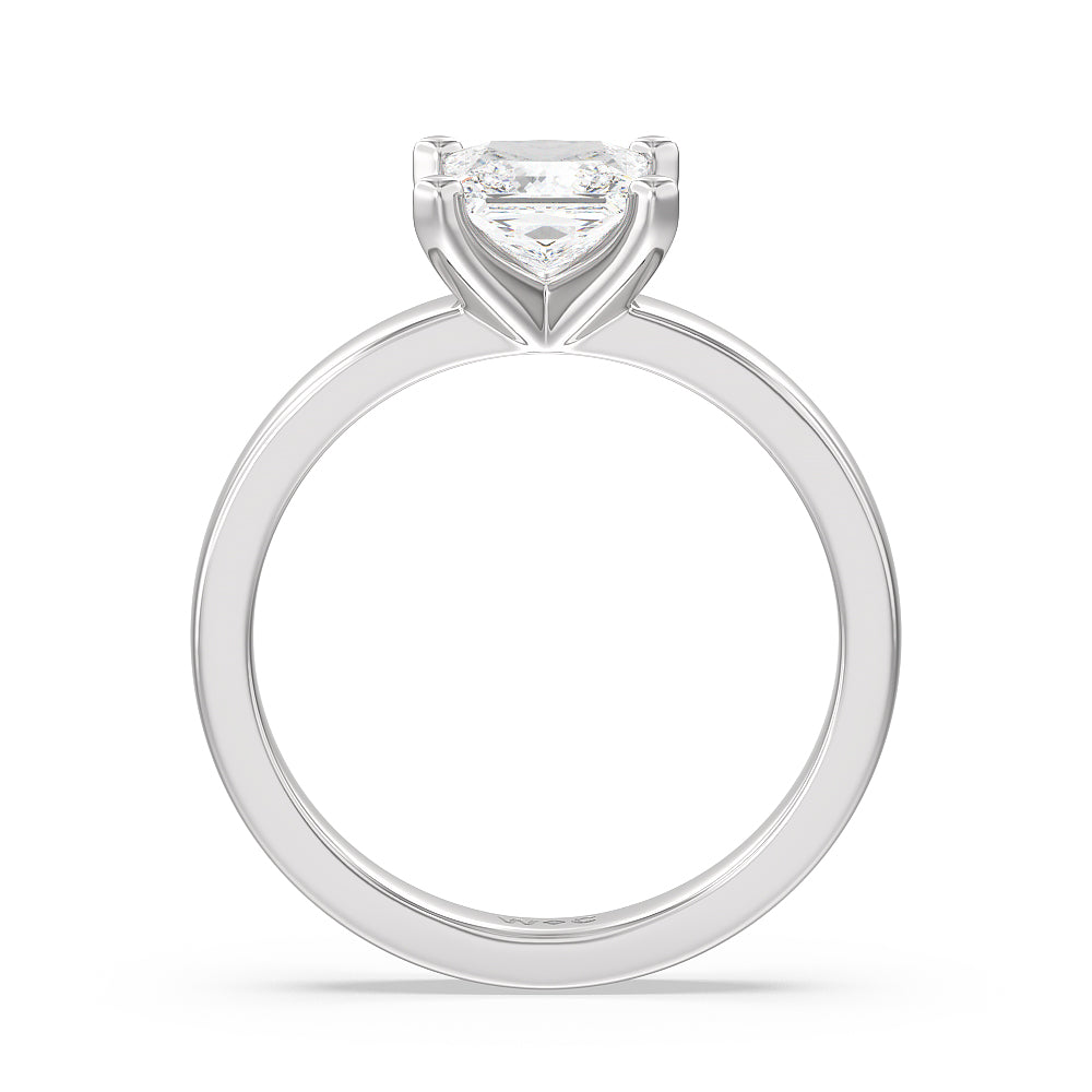 Maxi Solitaire Diamond Engagement Ring with Princess Cut Diamond in 14KT Platinum view 2
