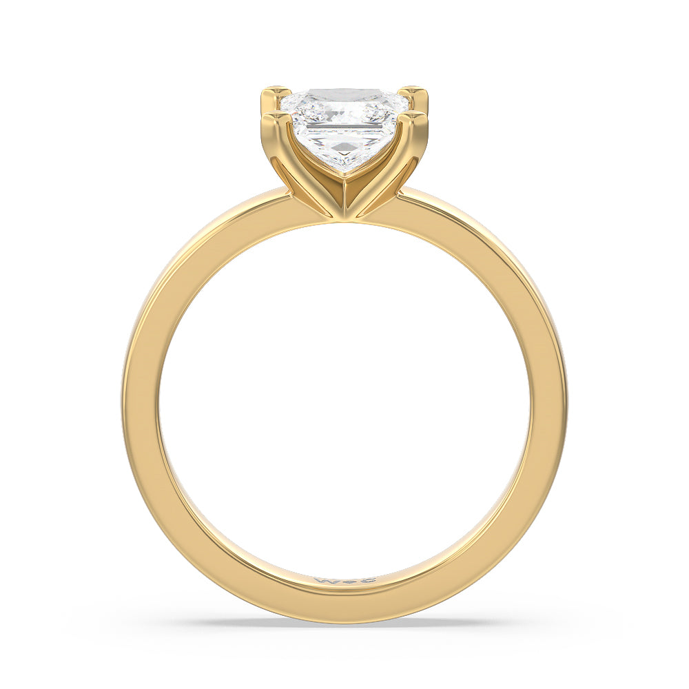 Princess Cut Maxi Solitaire Diamond Engagement Ring with Lab Grown Diamond in 14KT Yellow Gold view 2
