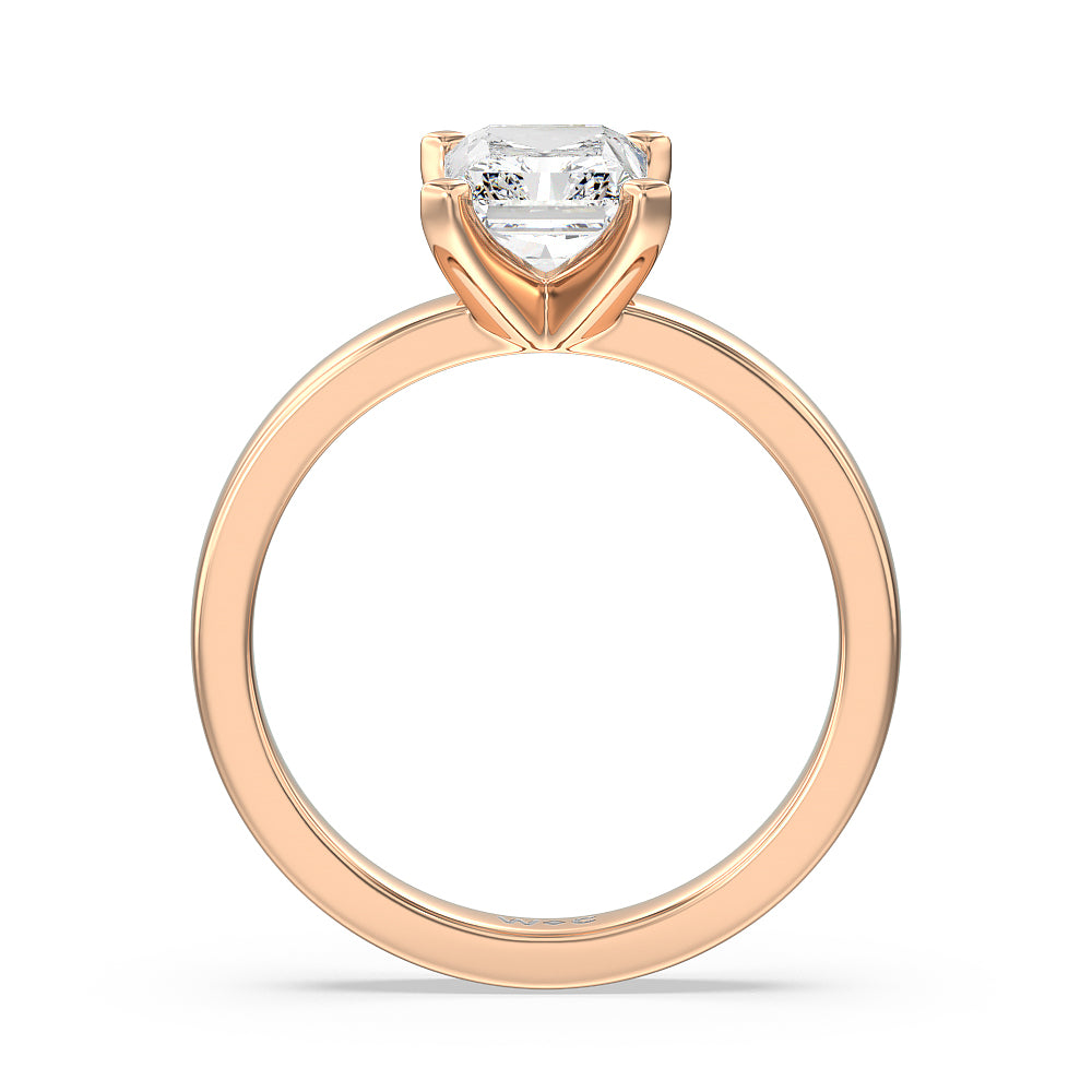 Radiant Cut Maxi Solitaire Diamond Engagement Ring with Lab Grown Diamond in 14KT Rose Gold view 2

