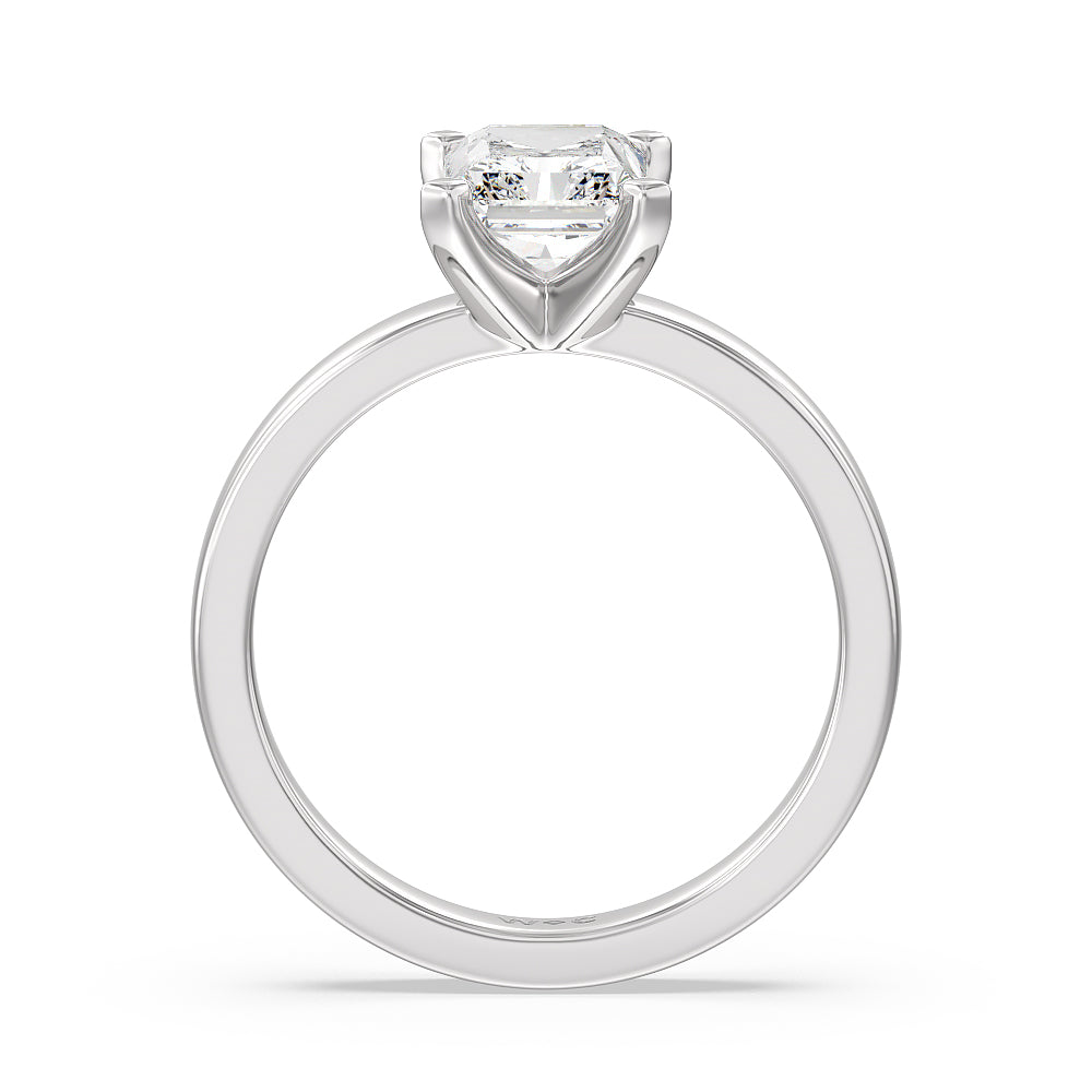 Radiant Cut Maxi Solitaire Diamond Engagement Ring with Lab Grown Diamond in 14KT Platinum view 2
