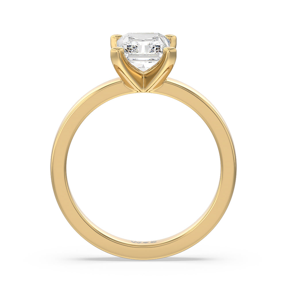 Radiant Cut Maxi Solitaire Diamond Engagement Ring with Lab Grown Diamond in 14KT Yellow Gold view 2
