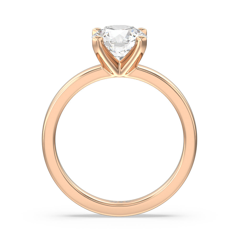Round Cut Maxi Solitaire Diamond Engagement Ring with Lab Grown Diamond in 14KT Rose Gold view 2
