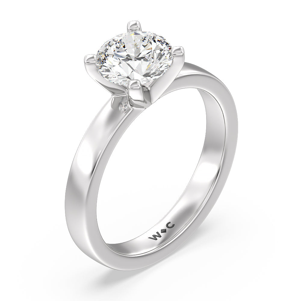 Round Cut Maxi Solitaire Diamond Engagement Ring with Lab Grown Diamond in 14KT Platinum view 3
