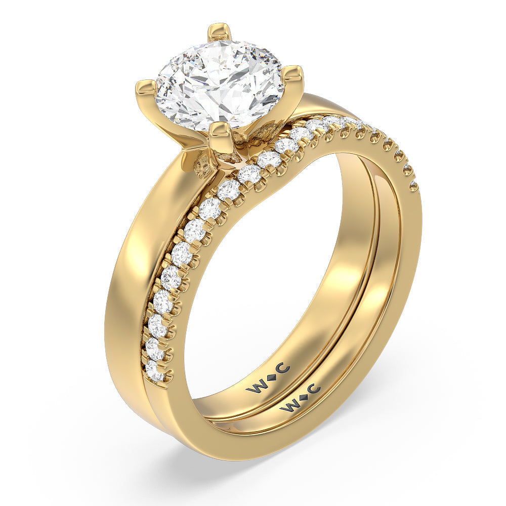 Maxi Solitaire Diamond Engagement Ring with Round Cut Diamond in 14KT Yellow Gold view 4
