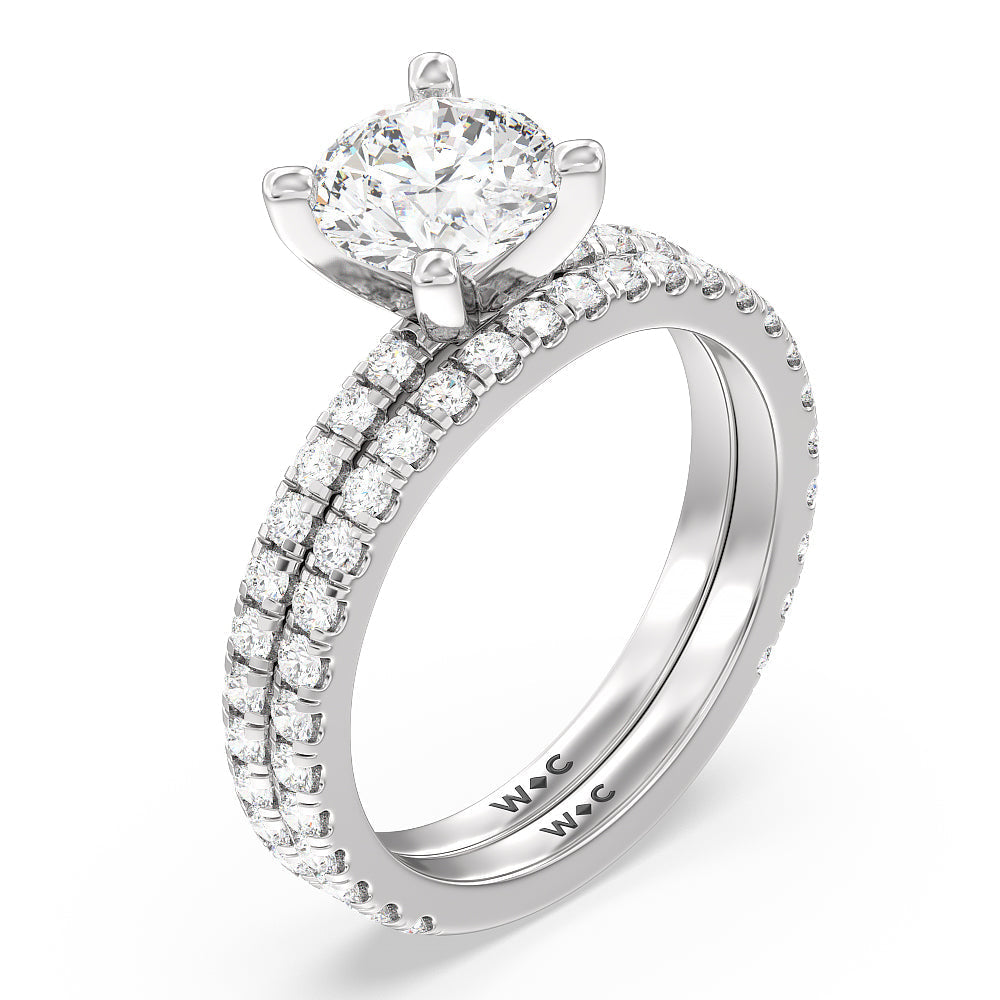 Ara Medi Traditional Pave Diamond Engagement Ring with Pear Cut Diamond in 14KT Platinum view 4
