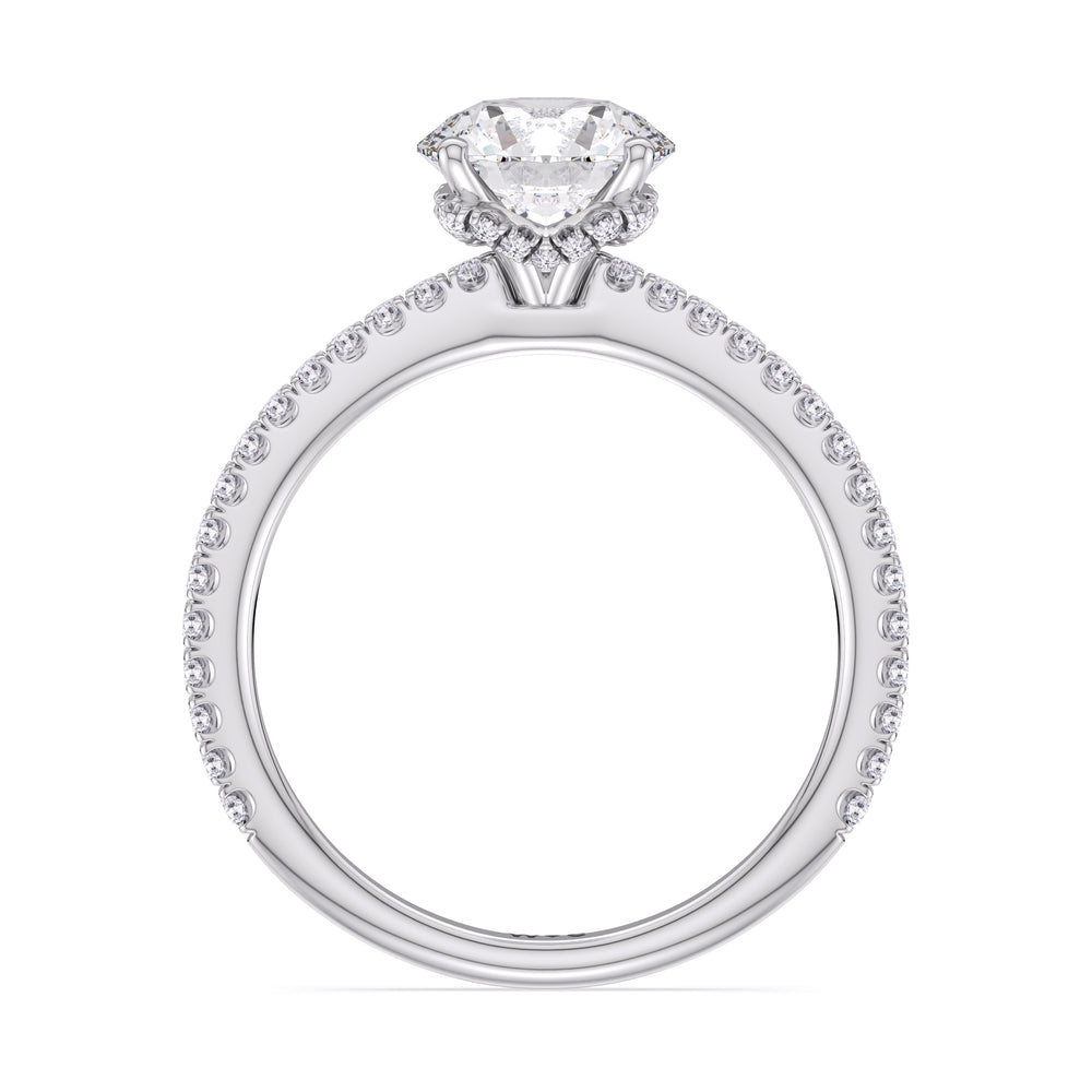 Ara Fine Hidden Halo Engagement Ring with Round Cut Diamond in 14KT Platinum view 2
