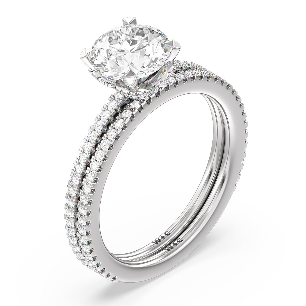 Oval Cut Ara Fine Hidden Halo Engagement Ring with Lab Grown Diamond in 14KT Platinum view 7
