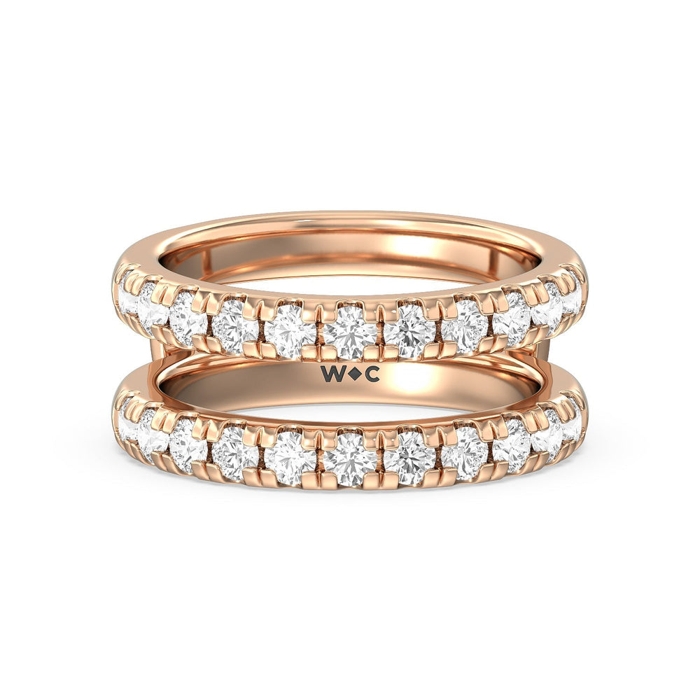 Luxe Classic Solitaire Broad Shank Diamond Enhancer Band with 18KT Rose Gold Cut Diamond in 14KT Rose Gold view 1
