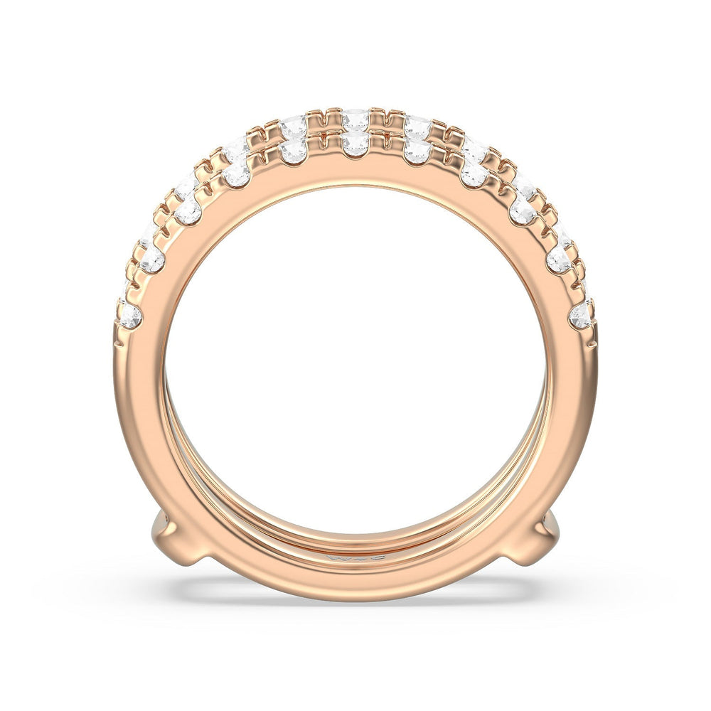 Luxe Classic Solitaire Broad Shank Diamond Enhancer Band with 18KT Rose Gold Cut Diamond in 14KT Rose Gold view 2
