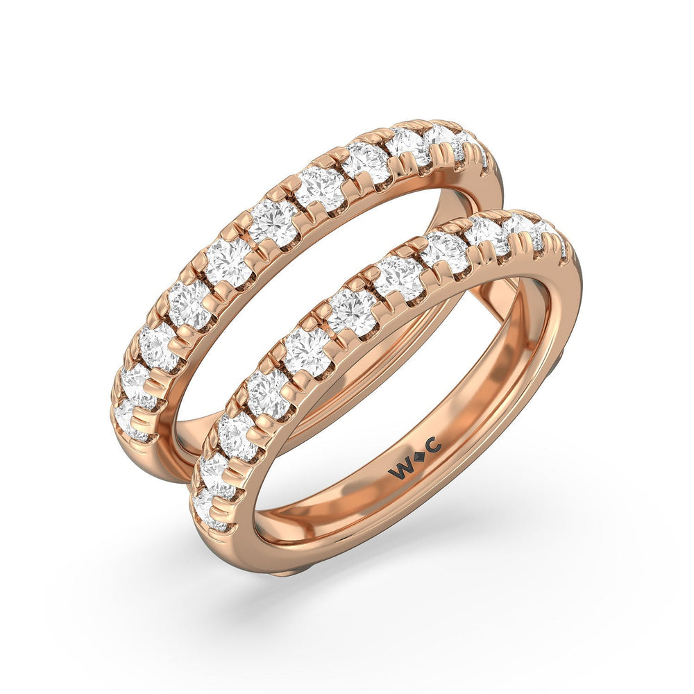 Luxe Classic Solitaire Broad Shank Diamond Enhancer Band with 18KT Rose Gold Cut Diamond in 14KT Rose Gold view 4
