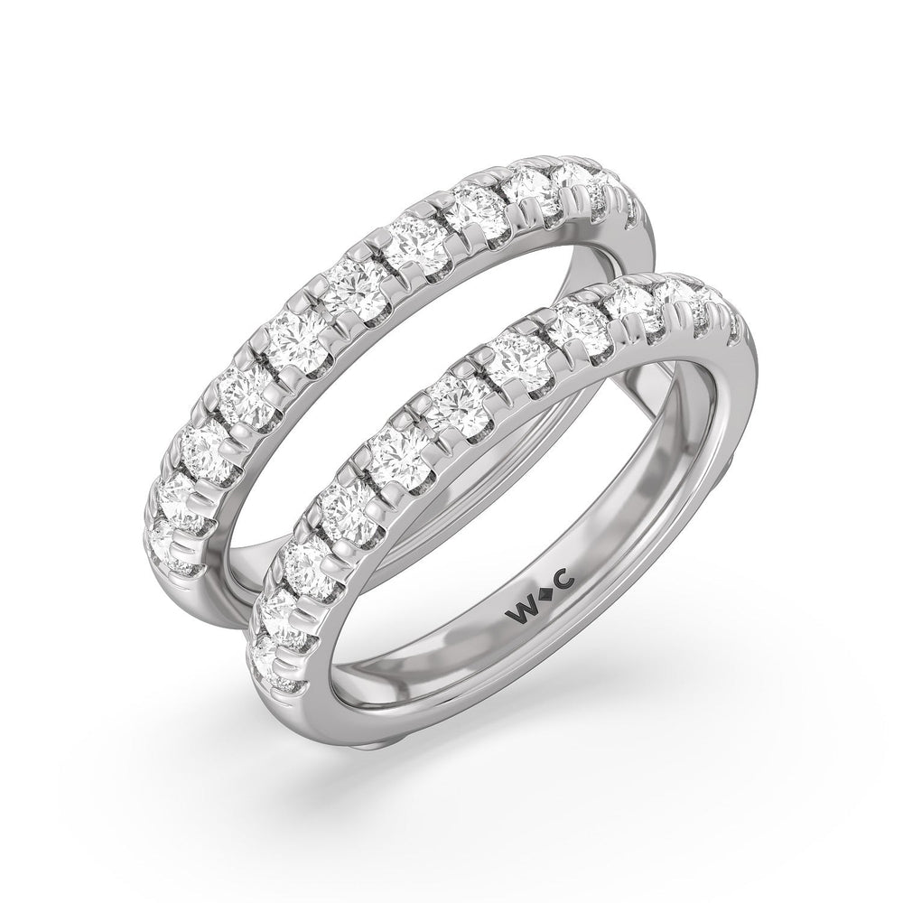 Luxe Classic Solitaire Broad Shank Diamond Enhancer Band with Platinum Cut Diamond in 14KT Platinum view 4

