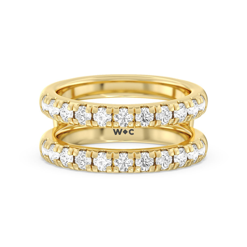 Luxe Classic Solitaire Broad Shank Diamond Enhancer Band with 18KT Yellow Gold Cut Diamond in 14KT Yellow Gold view 1
