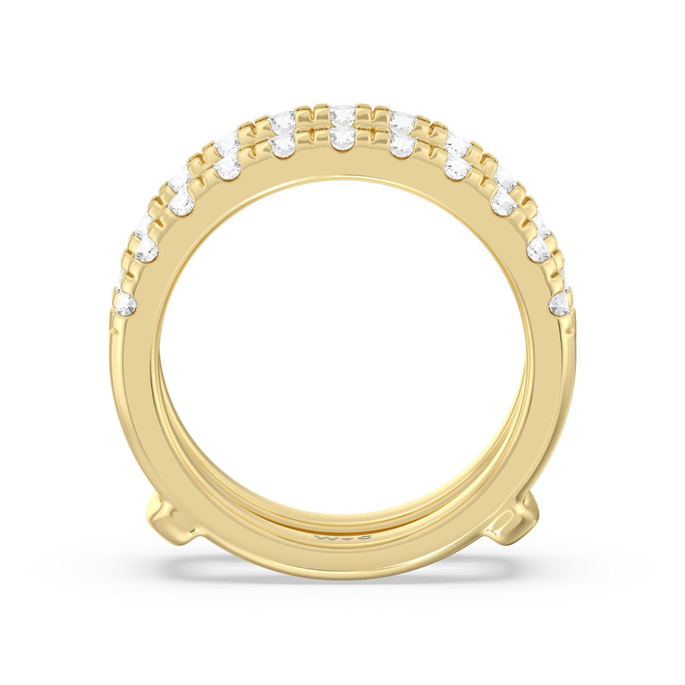 Luxe Classic Solitaire Broad Shank Diamond Enhancer Band with 18KT Yellow Gold Cut Diamond in 14KT Yellow Gold view 2

