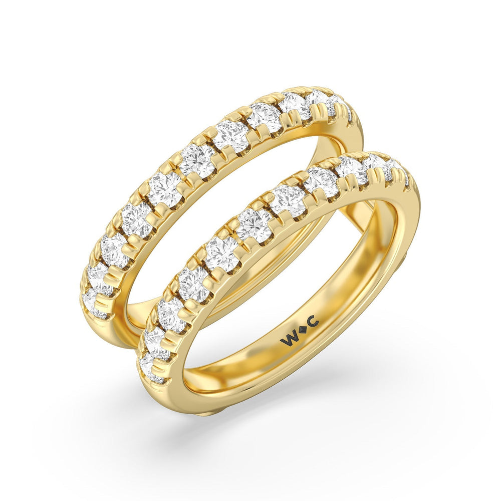 Luxe Classic Solitaire Broad Shank Diamond Enhancer Band with 18KT Yellow Gold Cut Diamond in 14KT Yellow Gold view 4
