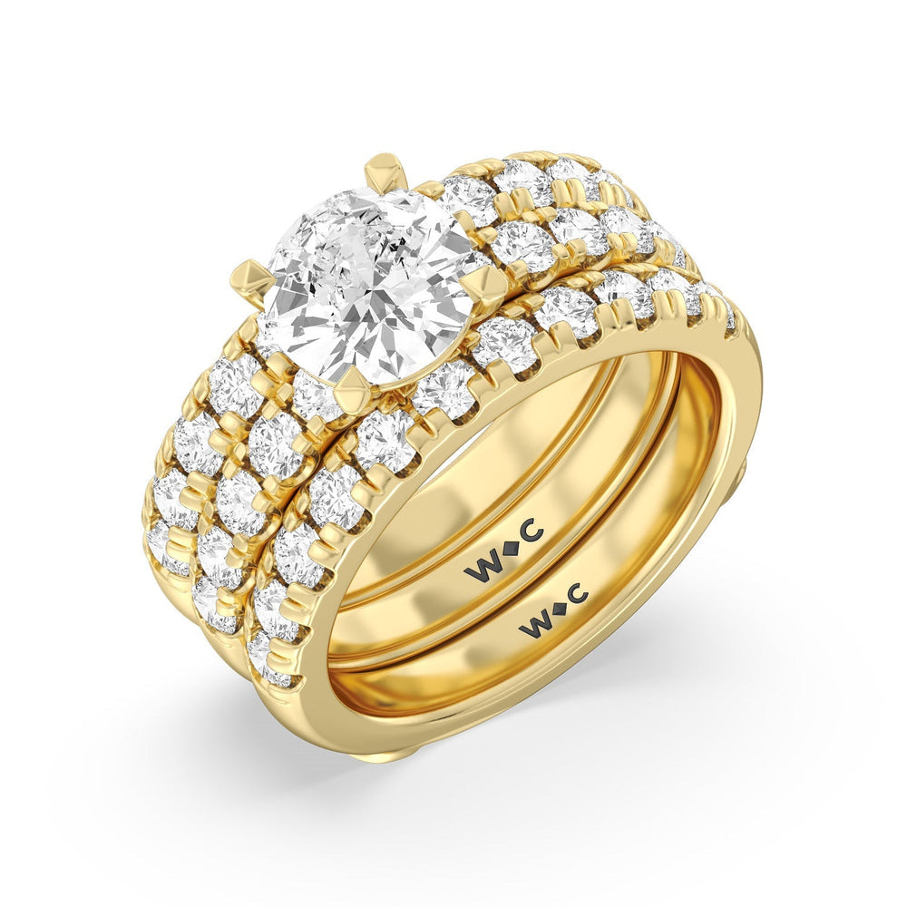Luxe Classic Solitaire Broad Shank Diamond Enhancer Band with 18KT Yellow Gold Cut Diamond in 14KT Yellow Gold view 3
