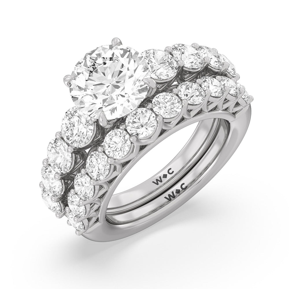 The Sutton Diamond Wedding Band with Platinum Cut Diamond in 14KT Platinum view 3
