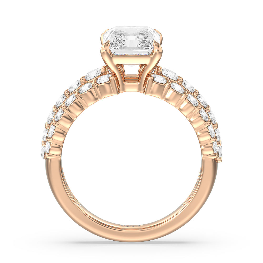 Radiant Cut The Park Avenue Ring with Lab Grown Diamond in 14KT Rose Gold view 5
