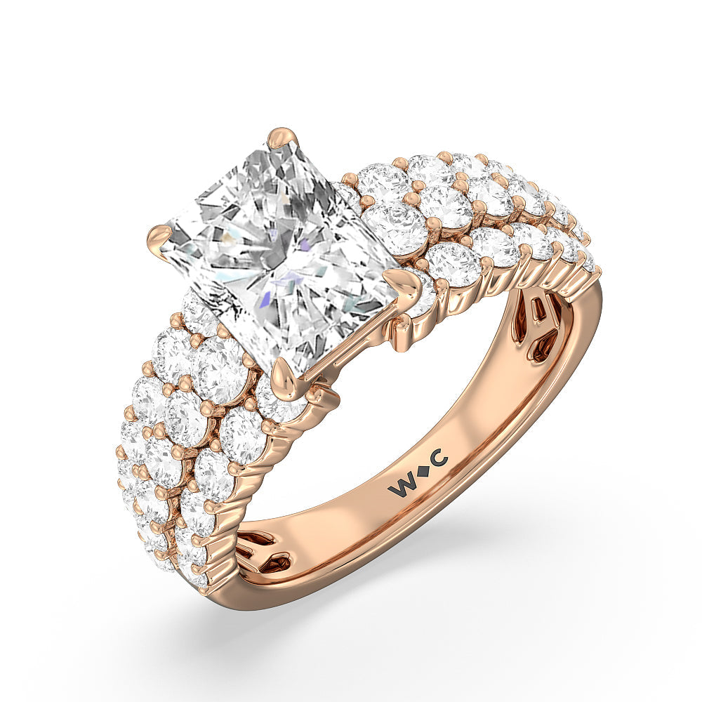 Radiant Cut The Park Avenue Ring with Lab Grown Diamond in 14KT Rose Gold view 6
