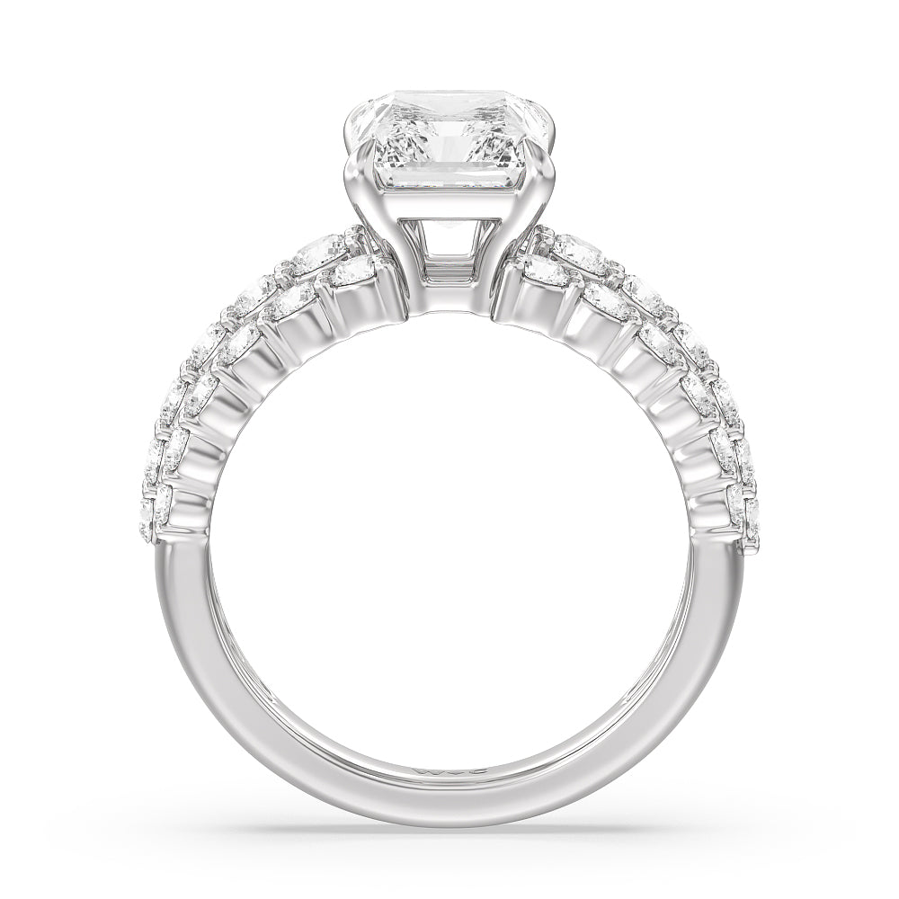 Radiant Cut The Park Avenue Ring with Lab Grown Diamond in 14KT Platinum view 5
