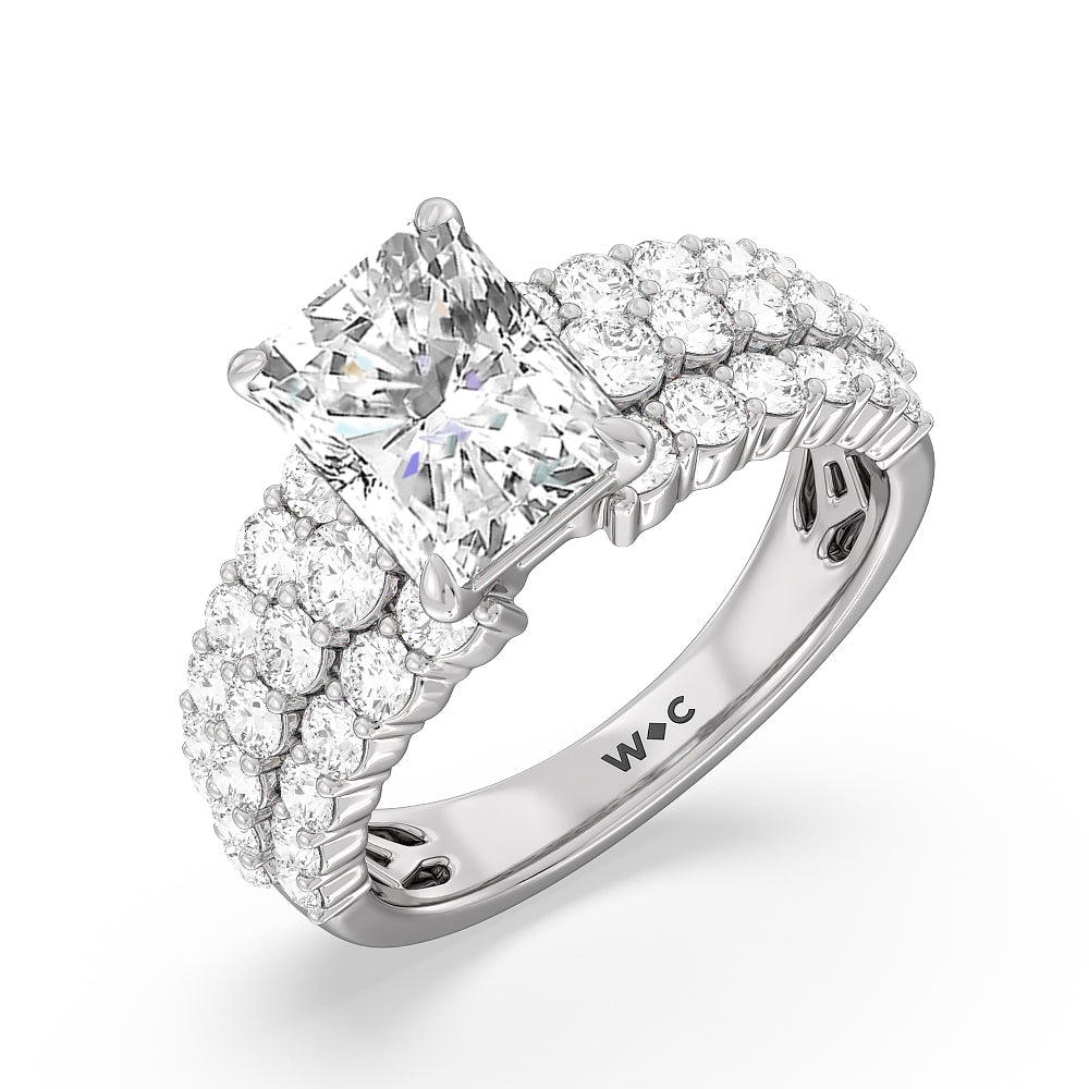 Radiant Cut The Park Avenue Ring with Lab Grown Diamond in 14KT Platinum view 6
