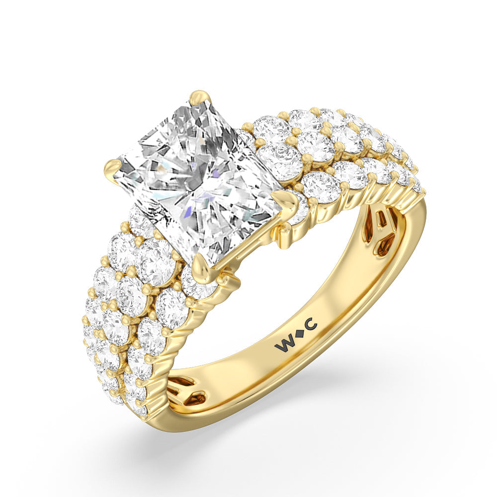 Radiant Cut The Park Avenue Ring with Lab Grown Diamond in 14KT Yellow Gold view 6

