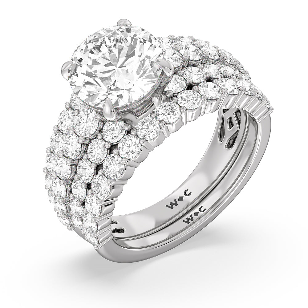 The Park Avenue Diamond Wedding Band with Platinum Cut Diamond in 14KT Platinum view 3
