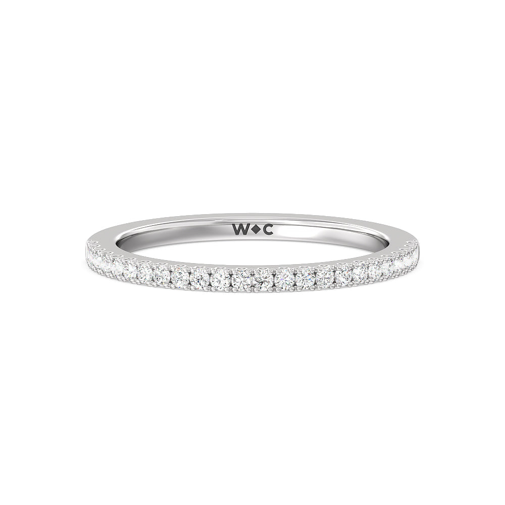 Emerald Side Stone Broad Band Hidden Halo Diamond Wedding Band with Platinum Cut Diamond in 14KT Platinum view 1
