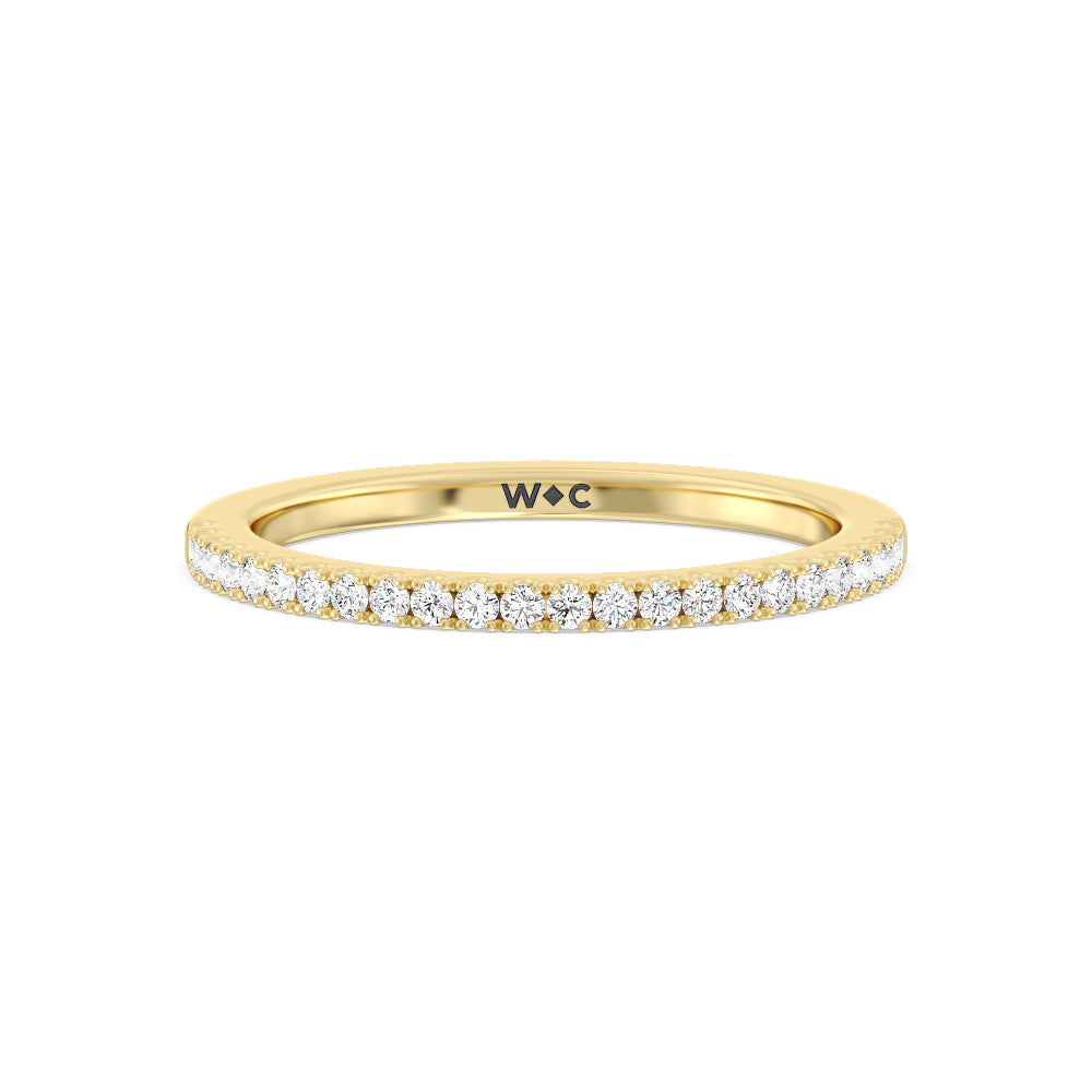 Emerald Side Stone Broad Band Hidden Halo Diamond Wedding Band with 18KT Yellow Gold Cut Diamond in 14KT Yellow Gold view 1
