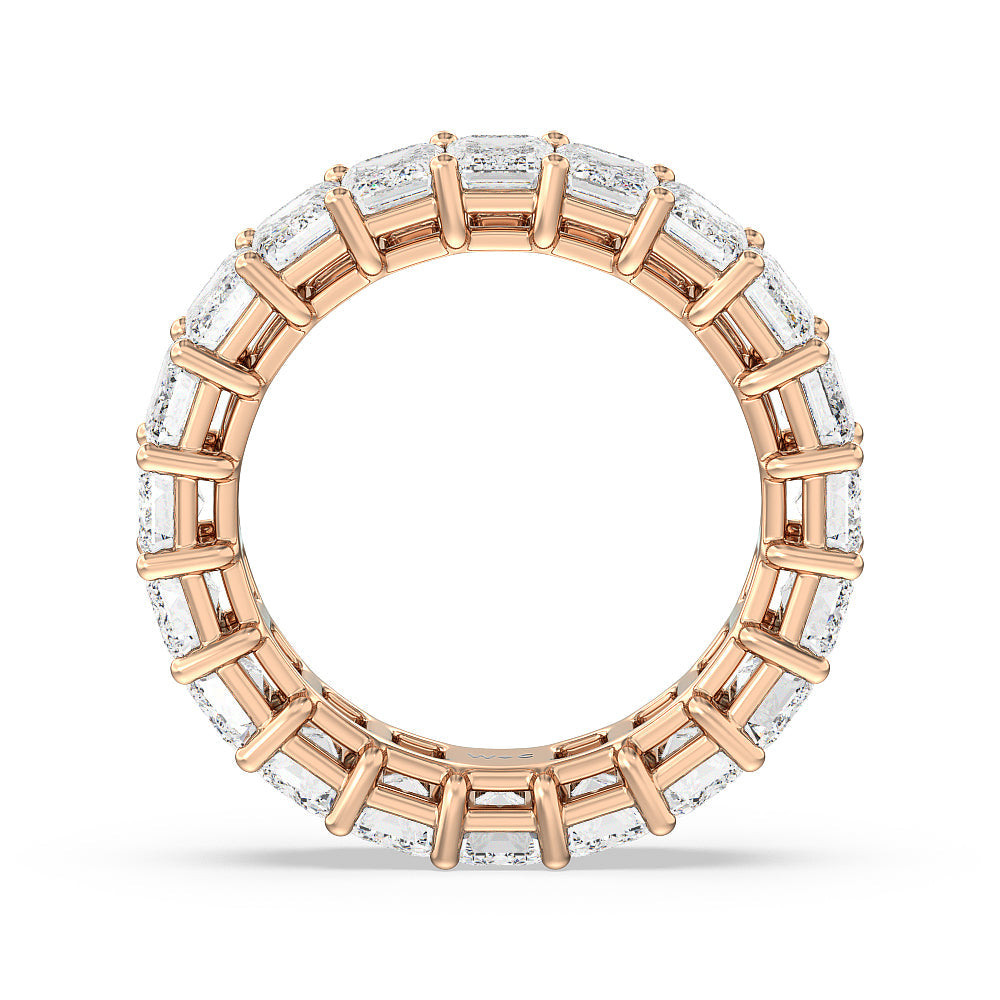 Emerald Cut Diamond Eternity Ring with 18KT Rose Gold / Natural / 6 5/8 Cut Diamond in 14KT Rose Gold / Natural / 6 5/8 view 2

