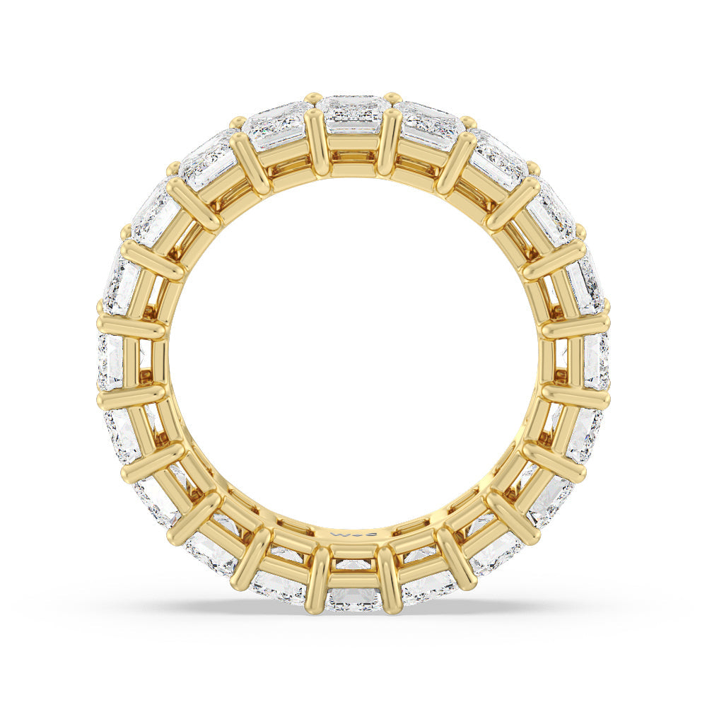 Emerald Cut Diamond Eternity Ring with 18KT Yellow Gold / Natural / 6 5/8 Cut Diamond in 14KT Yellow Gold / Natural / 6 5/8 view 2
