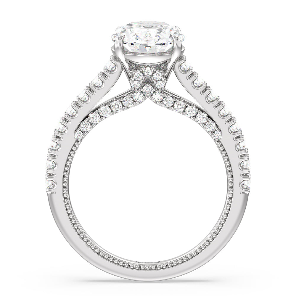 The Gramercy Ring with Oval Cut Diamond in 14KT Platinum view 2
