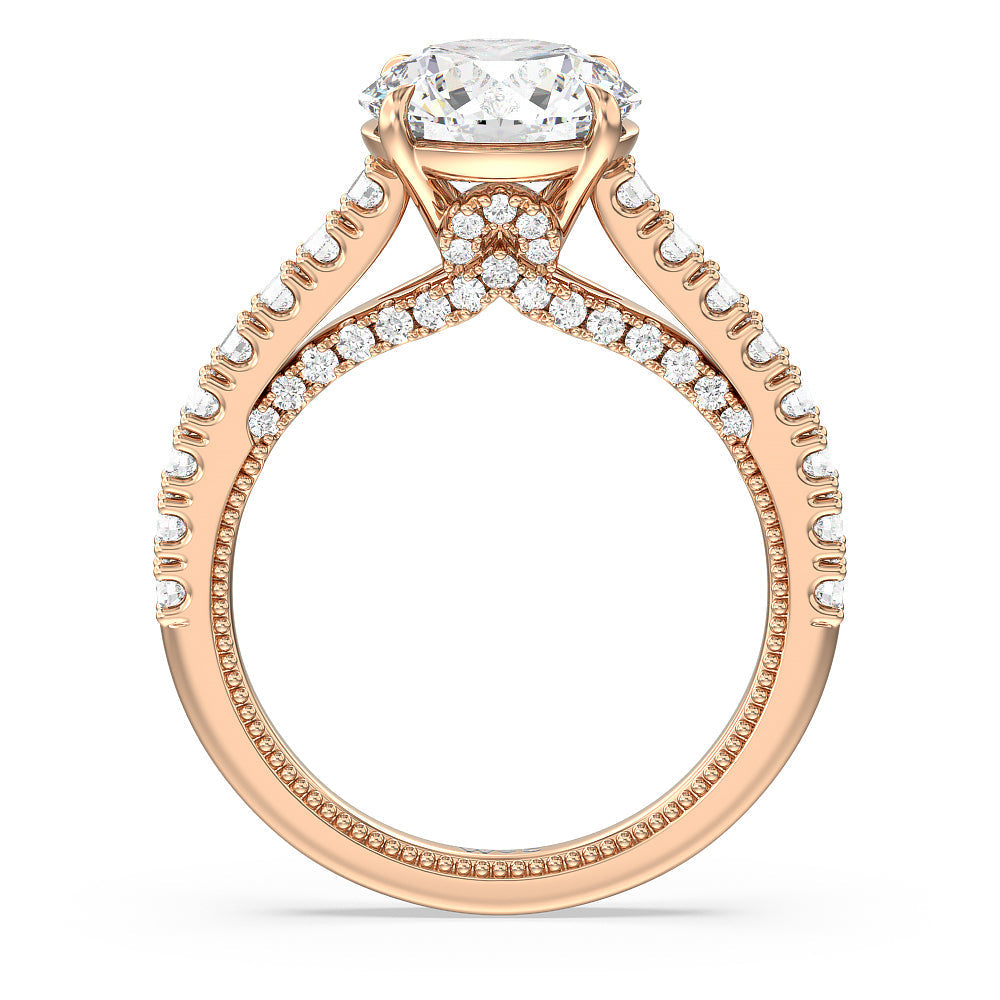 The Gramercy Ring with Round Cut Diamond in 14KT Rose Gold view 2
